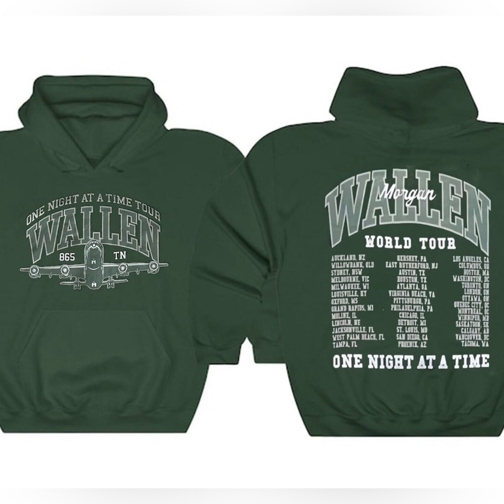 NWOT Morgan Wallen Green Tour Hoodie